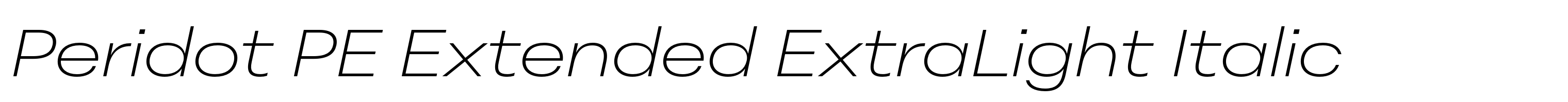 Peridot PE Extended ExtraLight Italic